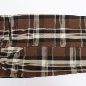 NWOT TEEN BOYS BURNSIDE SHORTS SIZE 18 BROWN PLAID 32" WAIST 11-3/4" INSEAM